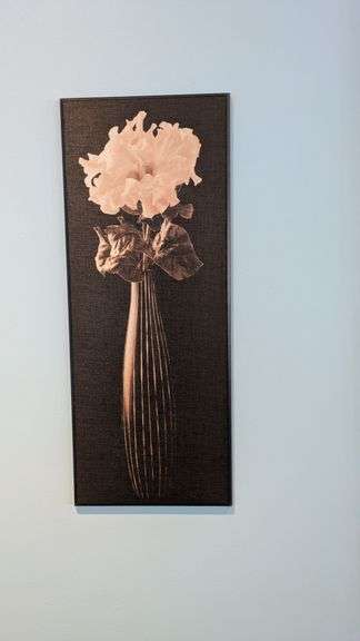 Sepia-Toned Flower Vase Canvas Wall Art