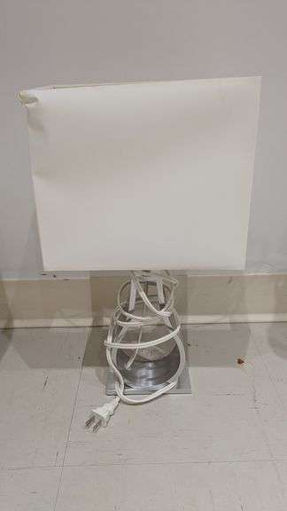 Modern Table Lamp with Rectangular White Lampshade