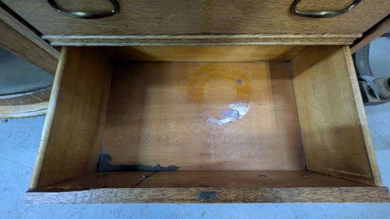 Antique Wood Curio Cabinet with Secretary Desk, 35"L x15"W x65"H