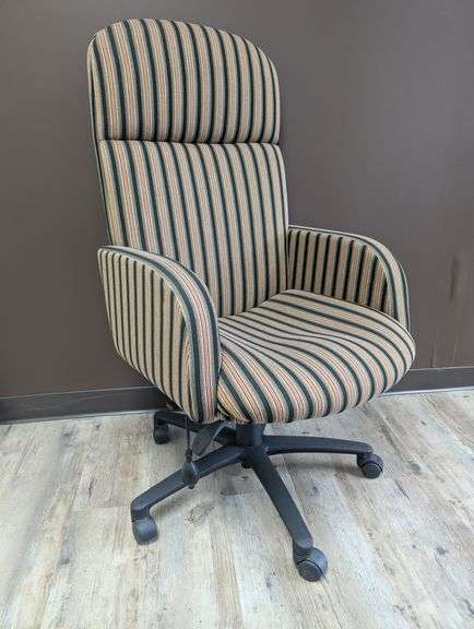 Chairs Limited Upholstered Office Chair with Striped Fabric Pattern