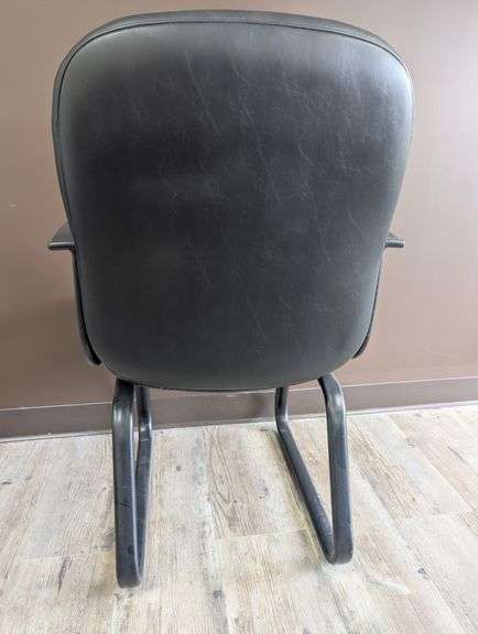 Chairs Limited Vinyl Mid-Back Black Office Guest Chair