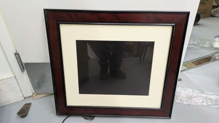 Dark Brown Wooden Picture Frame with White Mat