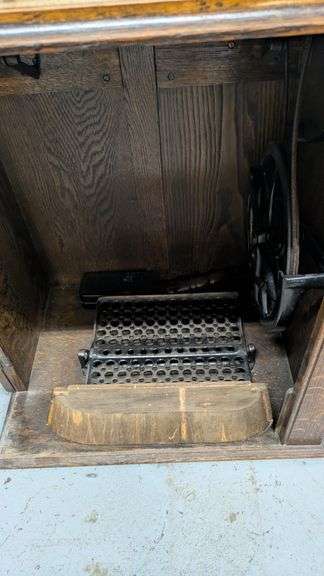 Vintage Treadle Sewing Machine by Canadian White, 46"LX17.5"Wx37"H (Open) 23"L x17.5"W x29"H (Closed