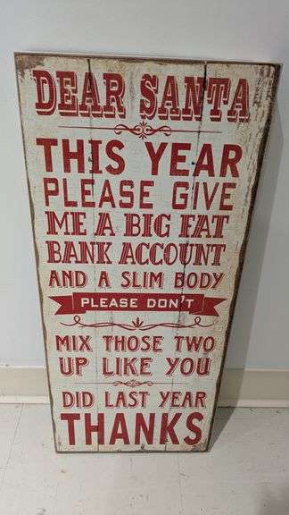 Humorous Christmas Message Decorative Wooden Sign