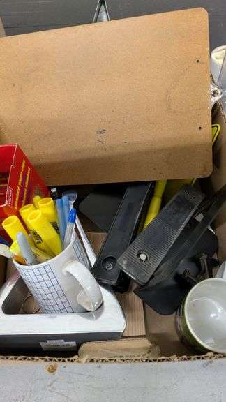 Box Lot of Various Office Supplies