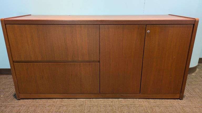 Mid-Century Modern Wooden Credenza, 61" x 19 x 29"