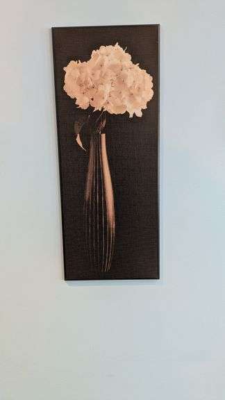 Monochromatic Photograph of Vase with Flowers