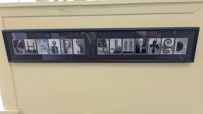 Custom Framed Charleston Photographic Art Piece "Chairs Limited" 46"L x 7"H