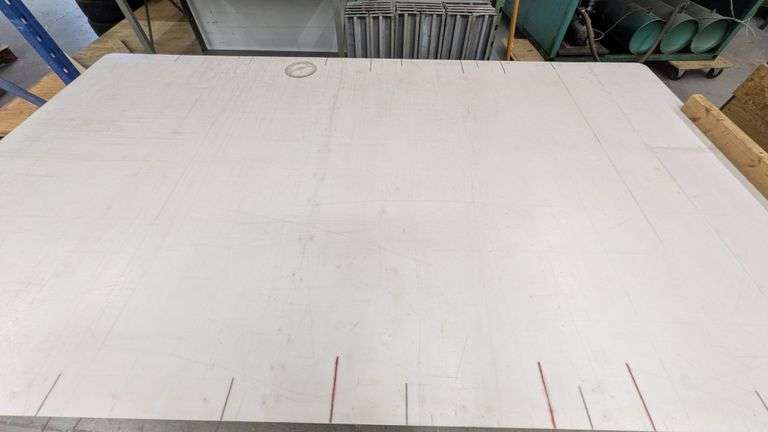Industrial Cutting Table with Storage, 109"L x 61"W x 34.5" H