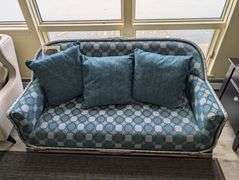 Vintage Blue Patterned Loveseat
