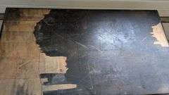 Vintage Wood Table with Single Drawer, 46"L x26"W x 31.5"H