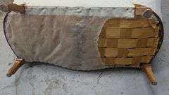 Vintage Upholstered Sofa with Wooden Frame, 57"L x 23"W x 35"H