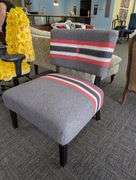 Striped Upholstered Accent Chair