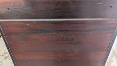 Vintage Wood Display Shelf with Mirror, 25"L x 13"W x41"H
