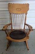 Vintage Wood Rocking Chair, 21"L x 30"W x38"H