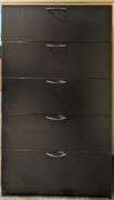 Black Wood Filing Cabinet, 36"L x 24"W x 64"H