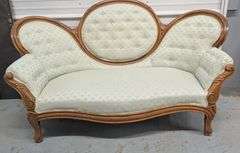 Vintage Upholstered Sofa with Wooden Frame, 57"L x 23"W x 35"H