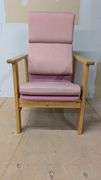 Pink Upholstered Wooden Armchair 24" x 25" x 42"