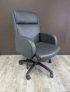 Chairs Limited Gray Leather Boardroom Office Chair