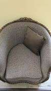 Vintage Leopard Print Barrel Chair, 34"L x 24"W x 33"H