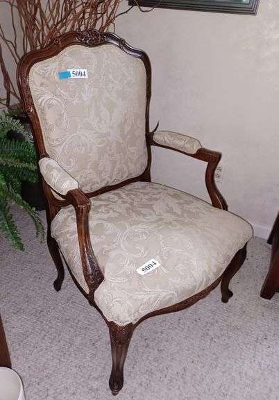 Sherrill armchair with carved frame