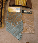 Decorative throw pillows, table runners