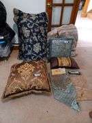 Decorative throw pillows, table runners