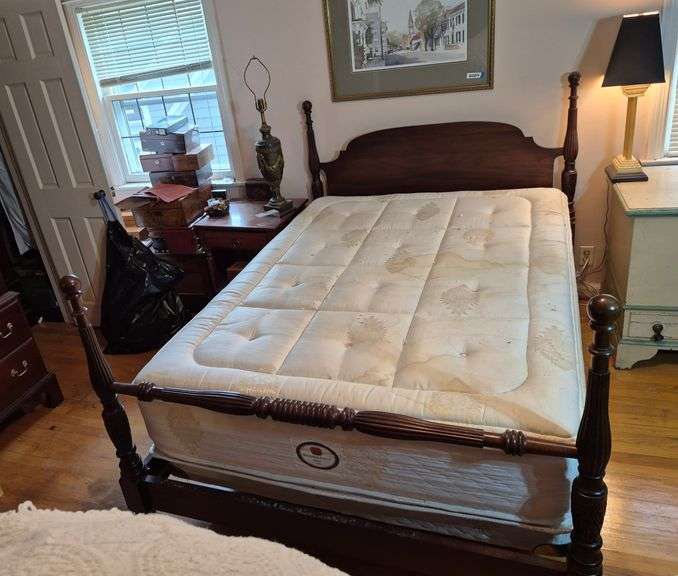 Vintage mahogany four poster full size bed