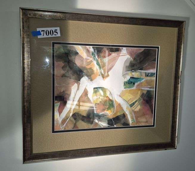 Ohio Artist signed framed watercolor painting by Claudia Stimer Mullane