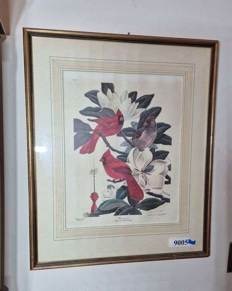 Artist signed framed limited edition John Ruthven cardinal print