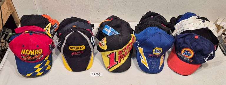 Baseball and other hats, mostly NASCAR racing - Mark Van Hook, Auctioneer