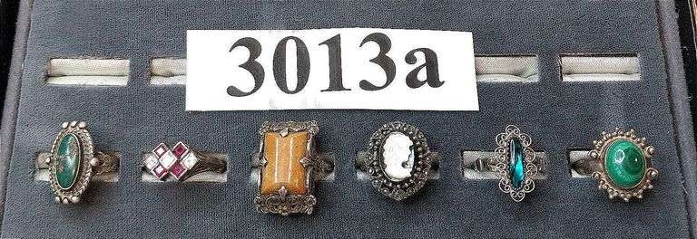 6 sterling silver rings