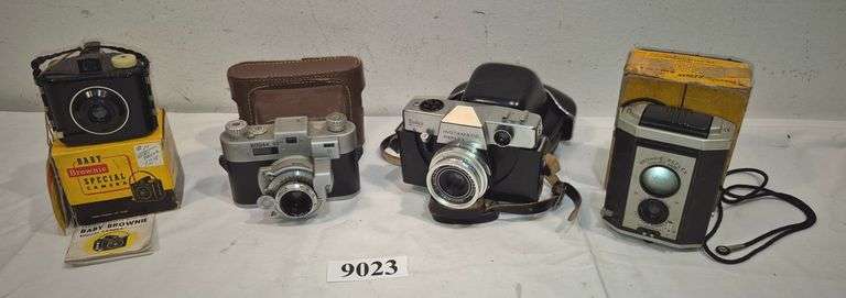 Four vintage Kodak cameras
