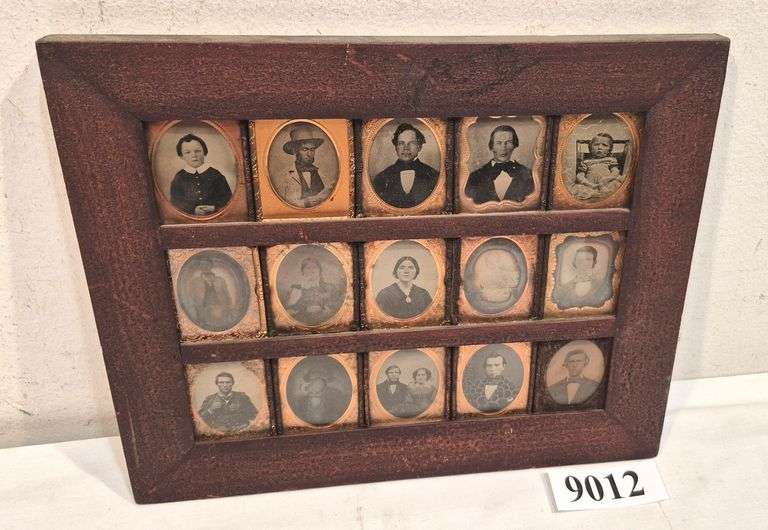 Framed collection of tintypes