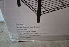 Larger black restaurant style shelf kit sealed in box