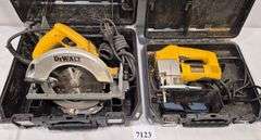 DeWalt corded circular and jig saws in case