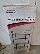 Larger black restaurant style shelf kit sealed in box