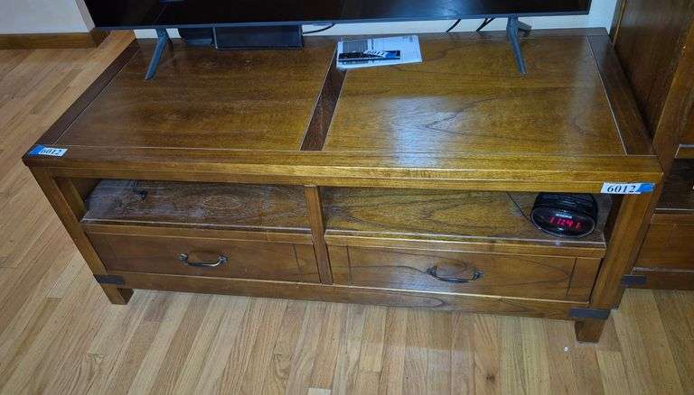 Arhaus two drawer TV stand / coffee table