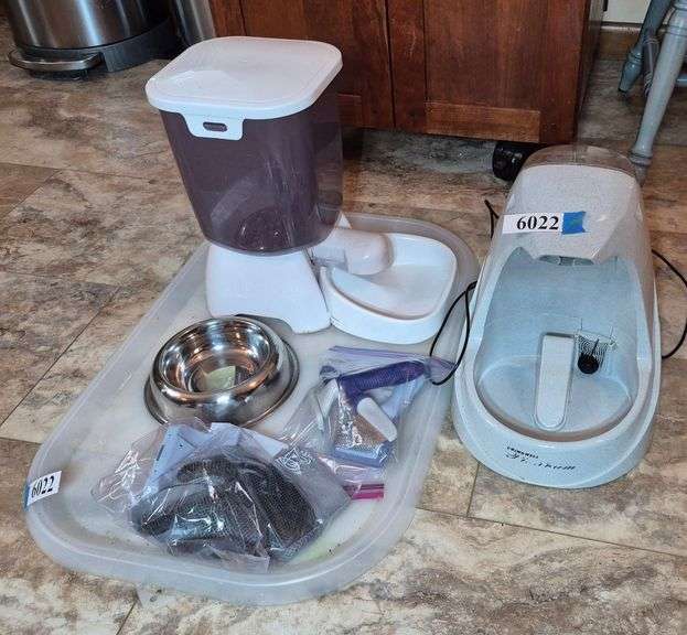 Pet items including waterer, feeder, under tray, Etc