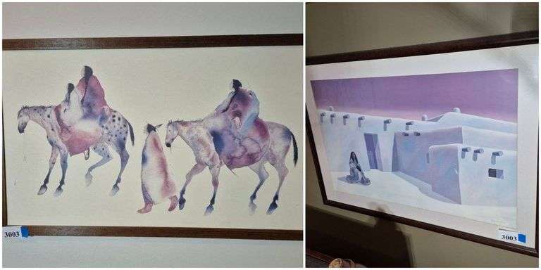 Two framed Native American themed prints