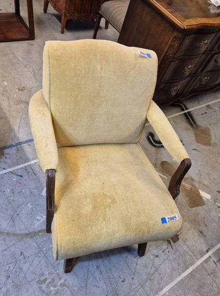 Vintage yellow low spring loaded platform rocker. - Mark Van Hook ...