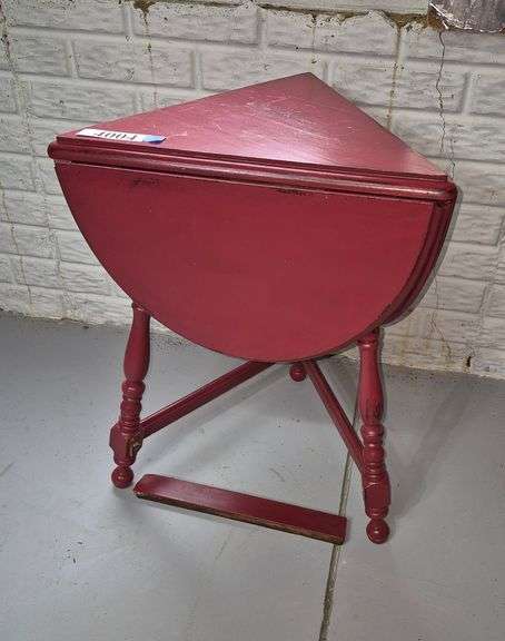 Vintage red painted drop leaf side table