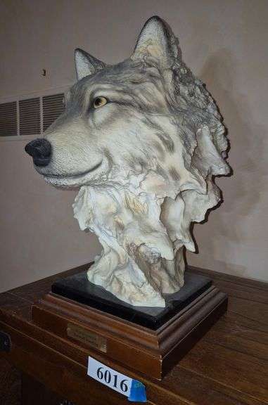 Limited edition "Renaissance" by Randall Redding resin wolf sculpture