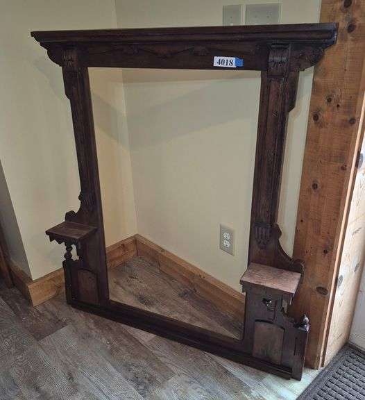 Victorian mirror frame with candle stands