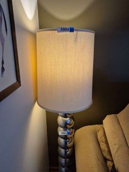 Chrome floor lamp with shade