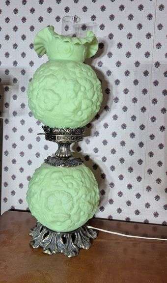 Green Fenton ? Two-piece Gone With the Wind style lamp
