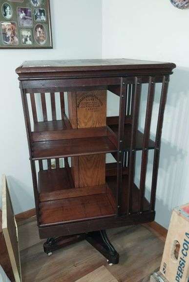 Bankers Rotating Book Case on wheels