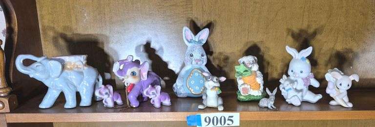 Elephant and Bunny figurines