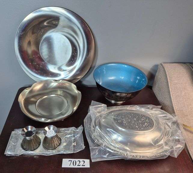 Silver plate, stainless, and chrome serving Items