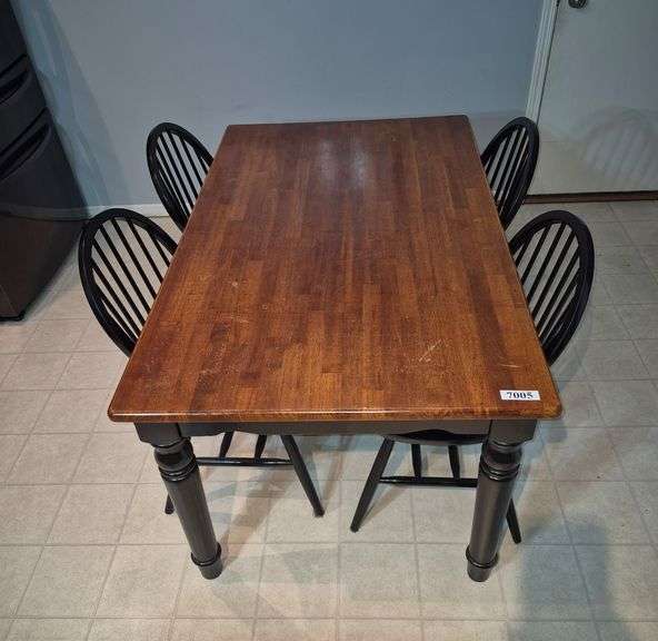 Table and four chairs